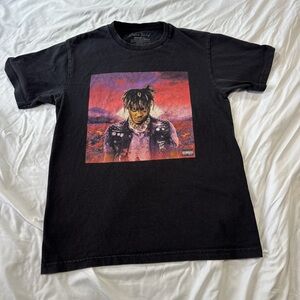Juice Wrld Legends Never Die Black Graphic Tee with Artistic Design